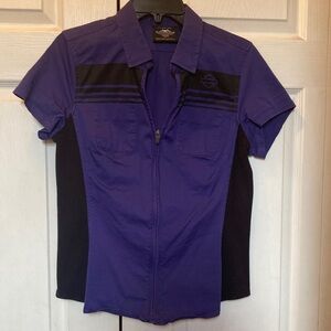 Harley Davidson purple and black Riding Shirt  .. Size M. Only Worn 1 time. 💜